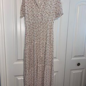 Hayden White and Red Floral Maxi Dress